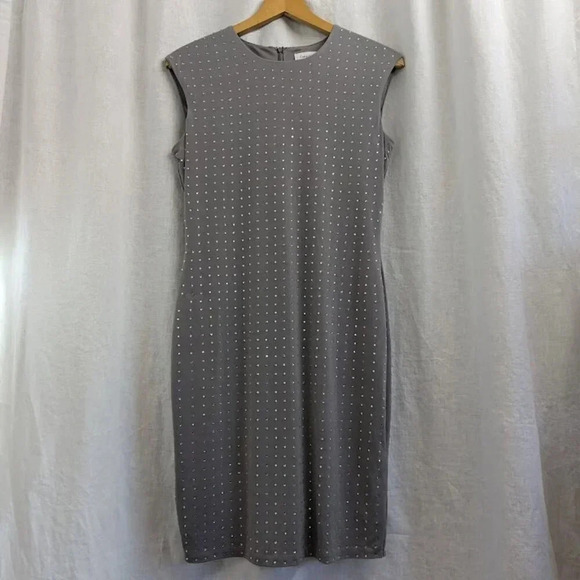 Calvin Klein Dresses & Skirts - Calvin Klein Gray silver Rhinestone dress women's size 6 D12